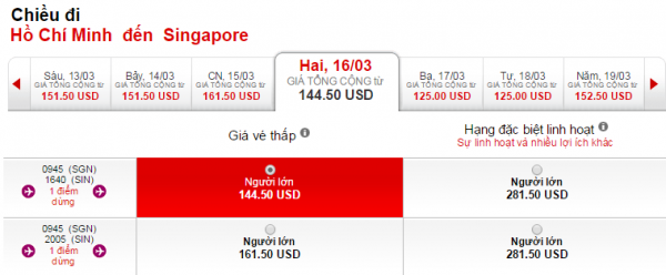 Vé máy bay đi Singapore bao nhiêu tiền?